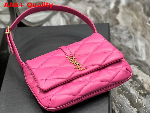 Saint Laurent Le 57 Hobo Shoulder Bag in Lipstick Fuchsia Quilted Lambskin Replica