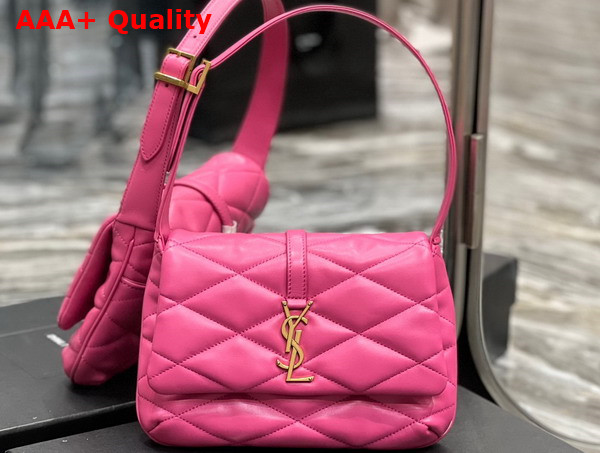 Saint Laurent Le 57 Hobo Shoulder Bag in Lipstick Fuchsia Quilted Lambskin Replica