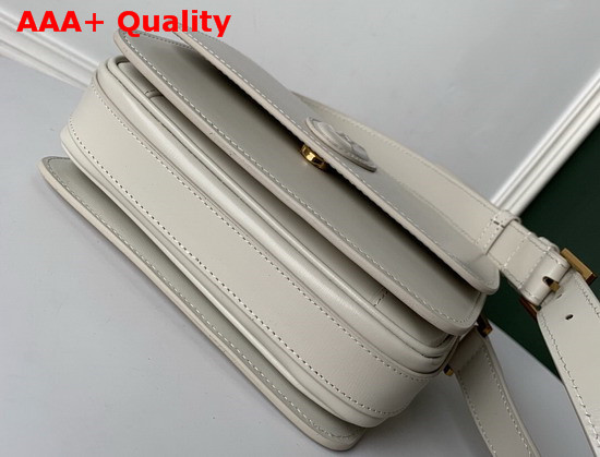 Saint Laurent Le 61 Medium Saddle Bag in Blanc Vintage Smooth Leather Replica