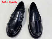 Saint Laurent Le Loafer Penny Slippers in Black Smooth Leather Replica