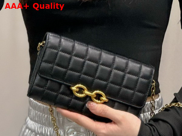 Saint Laurent Le Maillon Chain Wallet in Black Quilted Lambskin Replica