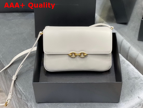 Saint Laurent Le Maillon Satchel in Blanc Vintage Smooth Leather Replica