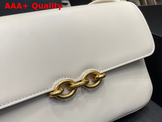 Saint Laurent Le Maillon Satchel in Blanc Vintage Smooth Leather Replica