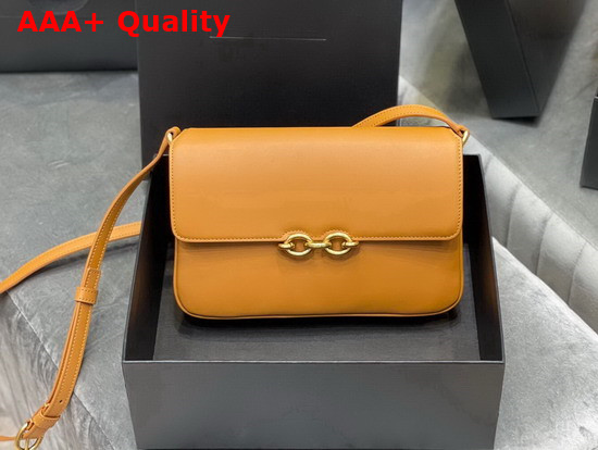 Saint Laurent Le Maillon Satchel in Mustard Smooth Leather Replica