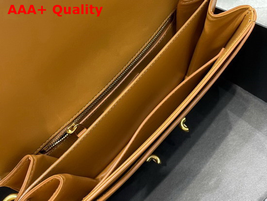 Saint Laurent Le Maillon Satchel in Mustard Smooth Leather Replica