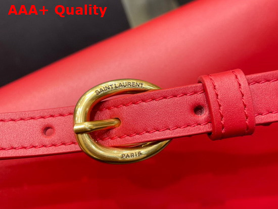 Saint Laurent Le Maillon Satchel in Red Smooth Leather Replica