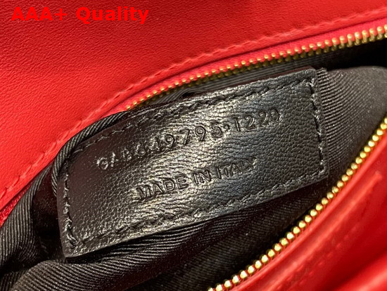 Saint Laurent Le Maillon Satchel in Red Smooth Leather Replica