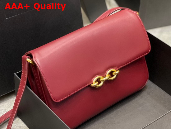 Saint Laurent Le Maillon Satchel in Rouge Eros Smooth Leather Replica