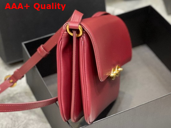 Saint Laurent Le Maillon Satchel in Rouge Eros Smooth Leather Replica