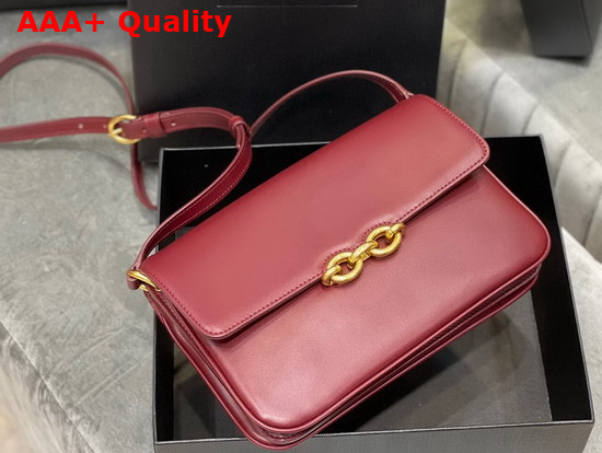 Saint Laurent Le Maillon Satchel in Rouge Eros Smooth Leather Replica