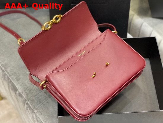 Saint Laurent Le Maillon Satchel in Rouge Eros Smooth Leather Replica