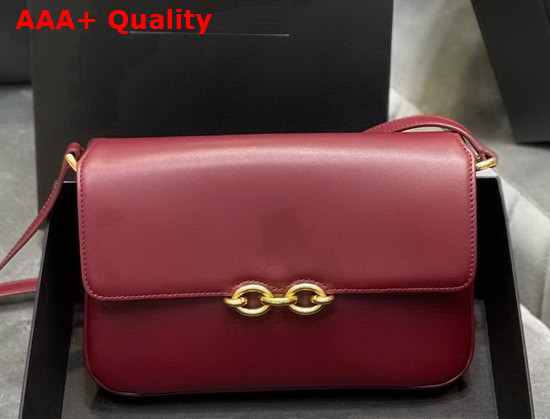 Saint Laurent Le Maillon Satchel in Rouge Eros Smooth Leather Replica