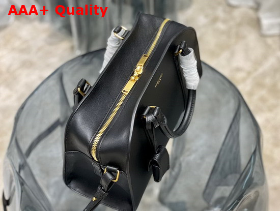 Saint Laurent Lock Baby Duffle in Black Smooth Leather Replica