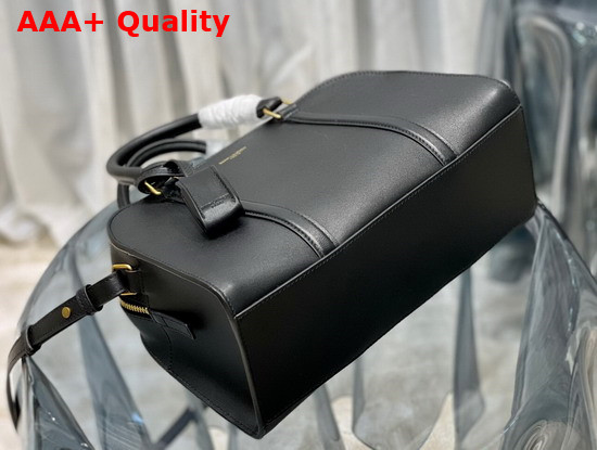 Saint Laurent Lock Baby Duffle in Black Smooth Leather Replica