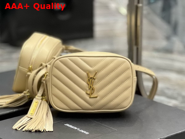 Saint Laurent Lou Belt Bag in Beige Quilted Leather Replica