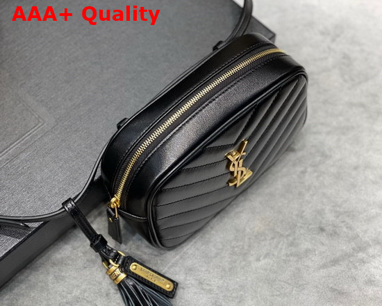 Saint Laurent Lou Belt Bag in Black Matelasse Leather Replica