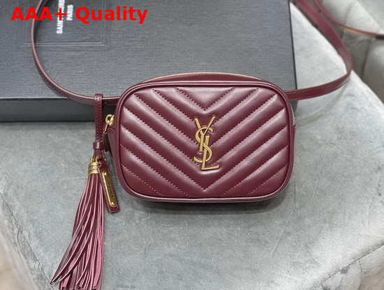 Saint Laurent Lou Belt Bag in Rouge Legion Matelasse Leather Replica