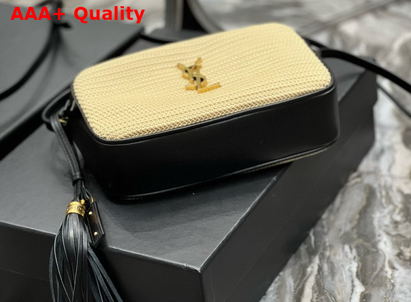 Saint Laurent Lou Camera Bag in Naturel Raffia Replica