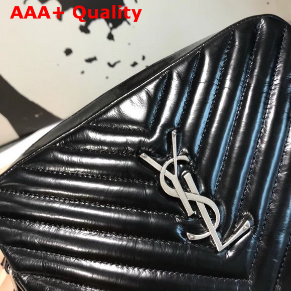 Saint Laurent Lou Camera Bag in Quilted Black Patent Leather Replica