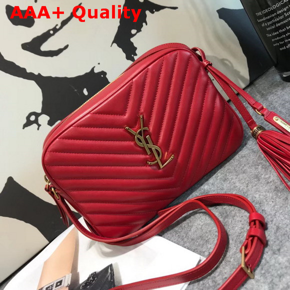 Saint Laurent Lou Camera Bag in Quilted Red Leather Replica