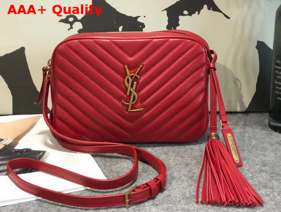 Saint Laurent Lou Camera Bag in Quilted Red Leather Replica