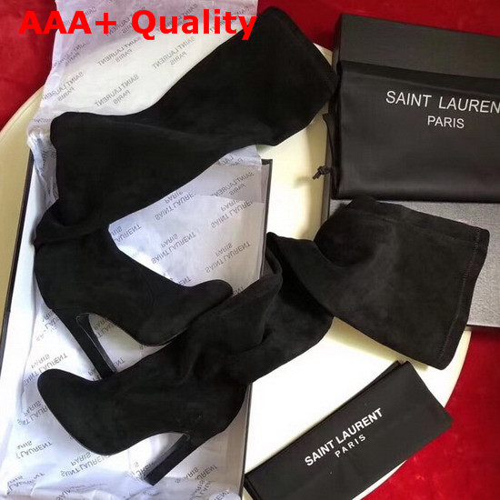 Saint Laurent Lou Over The Knee Boot in Black Suede Replica