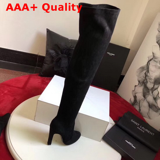 Saint Laurent Lou Over The Knee Boot in Black Suede Replica