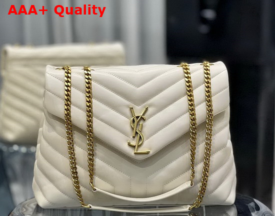 Saint Laurent Loulou Medium Bag in Blanc Vintage Matelasse Y Leather Replica