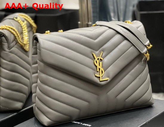 Saint Laurent Loulou Medium Bag in Grey Matelasse Y Leather Replica