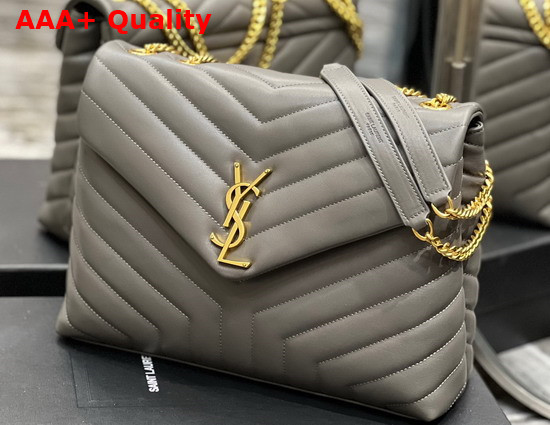 Saint Laurent Loulou Medium Bag in Grey Matelasse Y Leather Replica