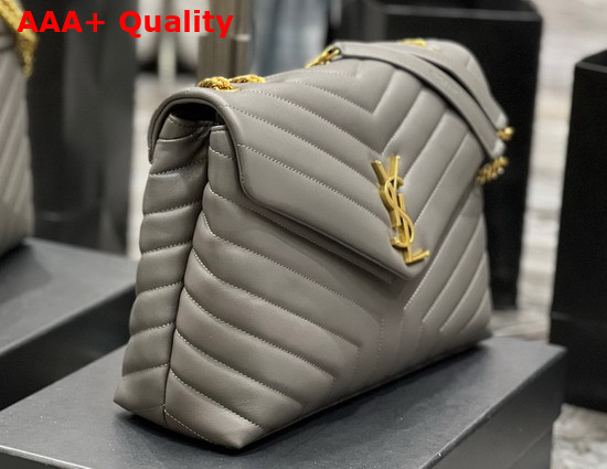 Saint Laurent Loulou Medium Bag in Grey Matelasse Y Leather Replica