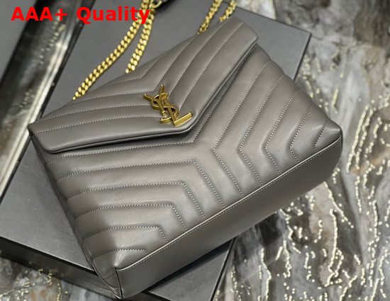 Saint Laurent Loulou Medium Bag in Grey Matelasse Y Leather Replica