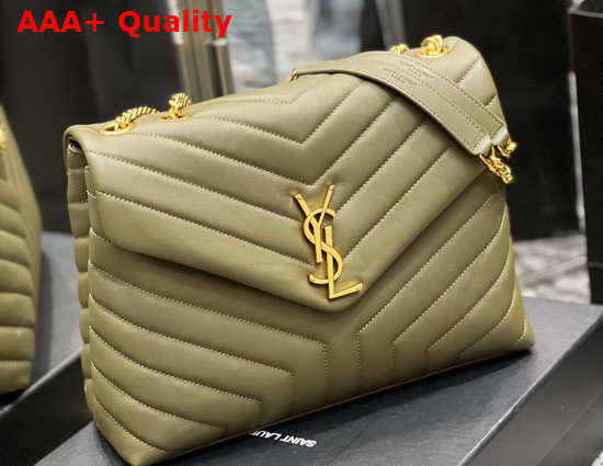 Saint Laurent Loulou Medium Bag in Vert Kaki Matelasse Y Leather Replica