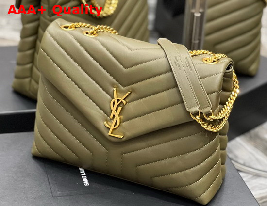 Saint Laurent Loulou Medium Bag in Vert Kaki Matelasse Y Leather Replica