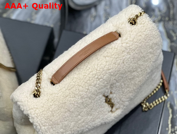 Saint Laurent Loulou Medium Chain Bag in Beige Shearling Replica