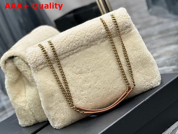 Saint Laurent Loulou Medium Chain Bag in Beige Shearling Replica