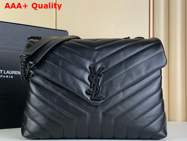 Saint Laurent Loulou Medium in Black Quilted Leather Matte Black Brass Hardware Replica