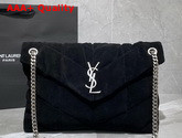 Saint Laurent Loulou Puffer Medium Bag in Black Quilted Suede and Lambskin Replica