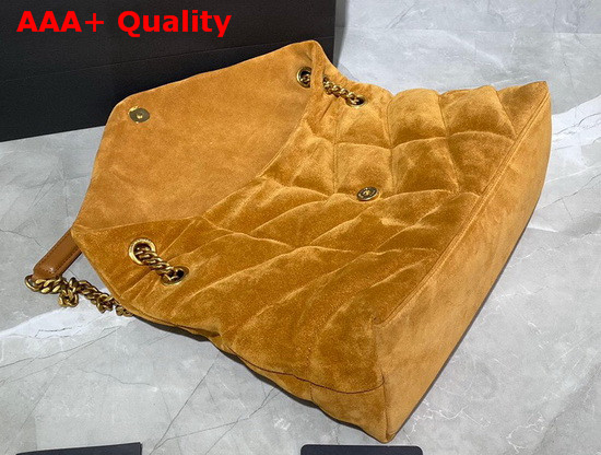 Saint Laurent Loulou Puffer Medium Bag in Cinnamon Quilted Suede and Lambskin Replica