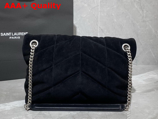 Saint Laurent Loulou Puffer Small Bag in Black Quilted Suede and Lambskin Replica