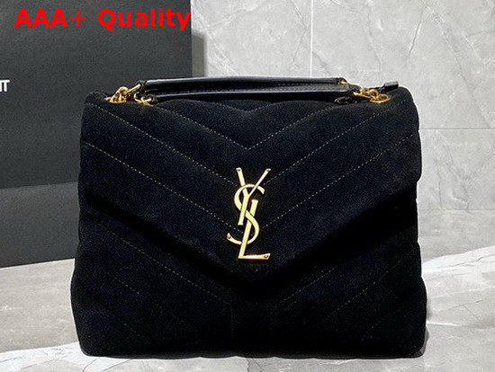 Saint Laurent Loulou Small Bag in Y Quilted Suede Black Replica