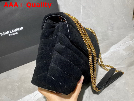 Saint Laurent Loulou Small Bag in Y Quilted Suede Black Replica