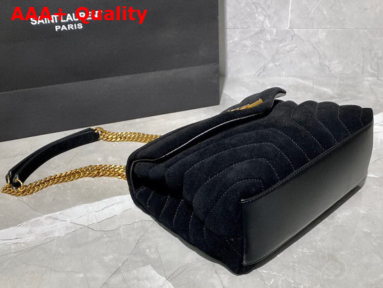 Saint Laurent Loulou Small Bag in Y Quilted Suede Black Replica