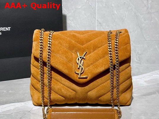 Saint Laurent Loulou Small Bag in Y Quilted Suede Cinnamon Replica