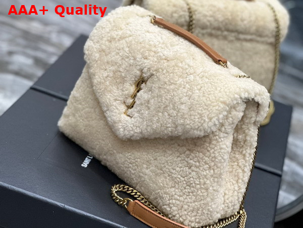 Saint Laurent Loulou Small Chain Bag in Beige Shearling Replica