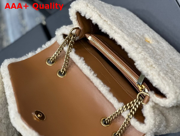 Saint Laurent Loulou Small Chain Bag in Beige Shearling Replica