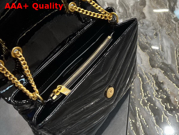 Saint Laurent Loulou Small Chain Bag in Black Quilted Y Patent Leather Replica