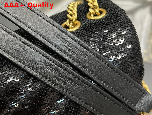 Saint Laurent Loulou Small Chain Bag in Quilted Y Leather Satin and Sequins Noir Replica