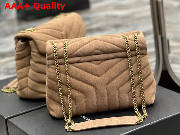 Saint Laurent Loulou Small Chain Bag in Taupe Quilted Y Suede Replica