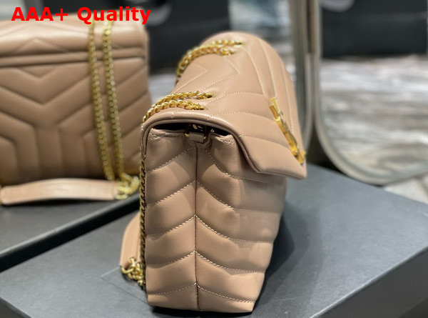 Saint Laurent Loulou Small in Dark Beige Quilted Leather with Light Bronze Brass Hardware Replica